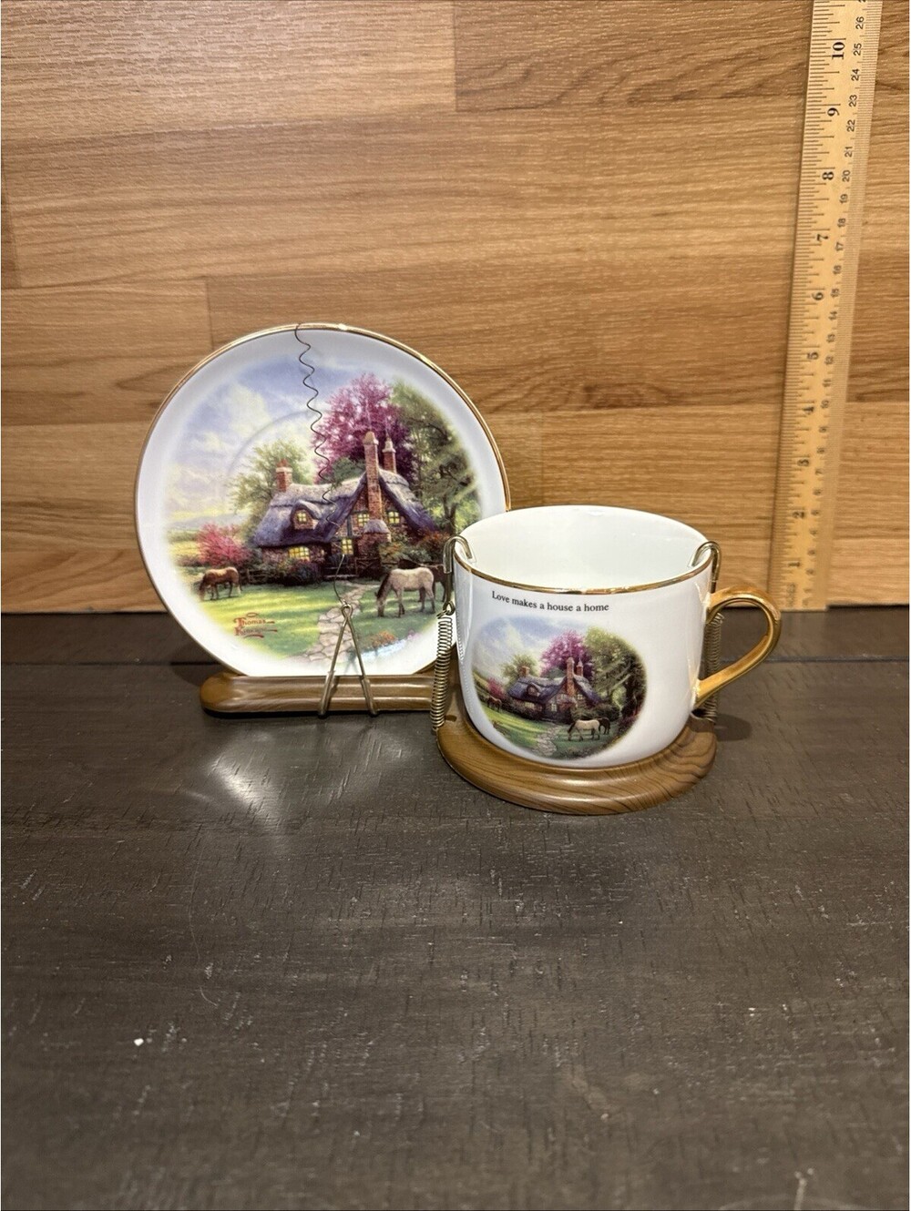 Thomas Kinkade A Perfect Summer Day Mug & Plate Set in Stand